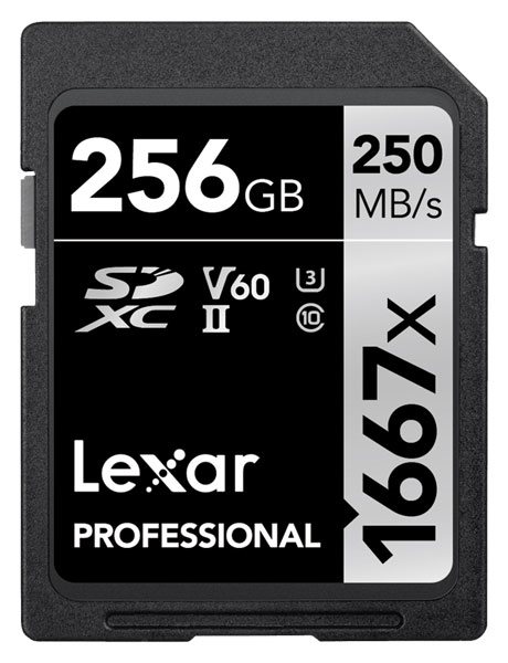 Lexar SDXC 256Gb PRO 1667x UHS-II V60 U3 250/120mb/s