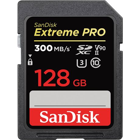 SanDisk SDXC EXTREME PRO 128Gb 300mb/s UHS-II V90 U3 C10